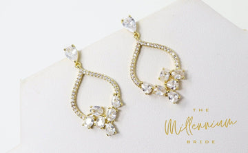 Cubic Zirconia Drop Crystal/Diamond Earrings, Dainty Bridal Jewelry, Bridal Earrings, Crystal Bridal Earrings, Statement Earrings Cz